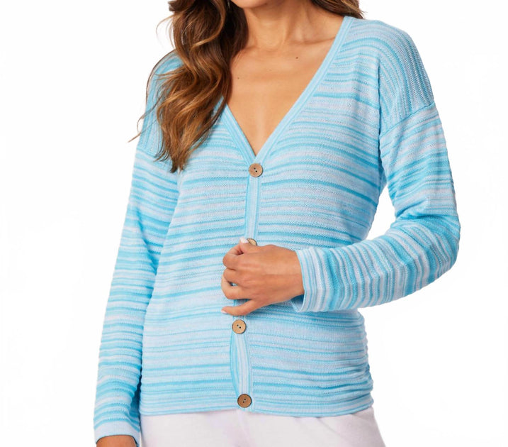 french kyss Button Cardigan Blue Small 2