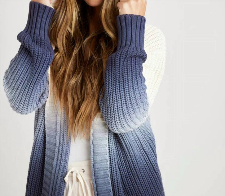 Splendid Hooded Cardigan Top Blue XSmall 4