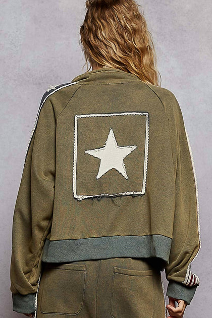 POL Starpatch Vintage Cropped Jacket Pink Large 4
