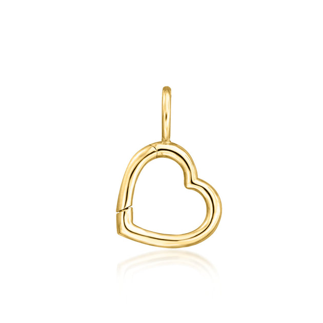 Ross-Simons RS Pure 14kt Yellow Gold Heart Charm Holder Pendant 2