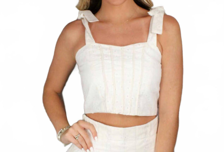 If So Eyelet Tank Top Weiß Medium 2