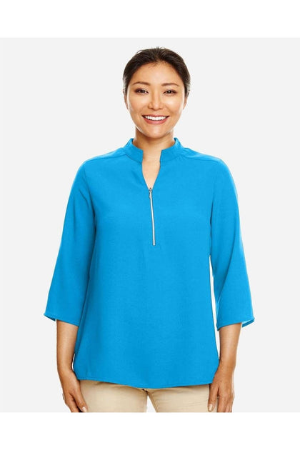 Devon & Jones Perfect Fit Three-Quarter Sleeve Crepe Tunic Blue XLarge 3