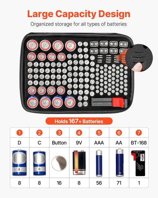 BlitzSawh BT-168 Battery Organizer Storage Box Black 4