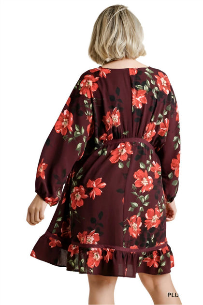 Robe Umgee à manches ballon et imprimé floral Multi XLarge 3
