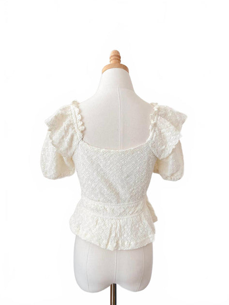 Blue Blush Nellie Top White Large 3