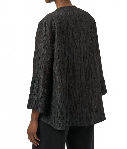Joseph Ribkoff Textured Asymmetric Swing Jacket Black US 8 3