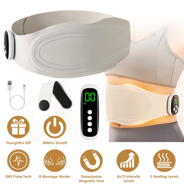KILLANIC EMS Lower Back Massager Heating Pad Beige One Size 2