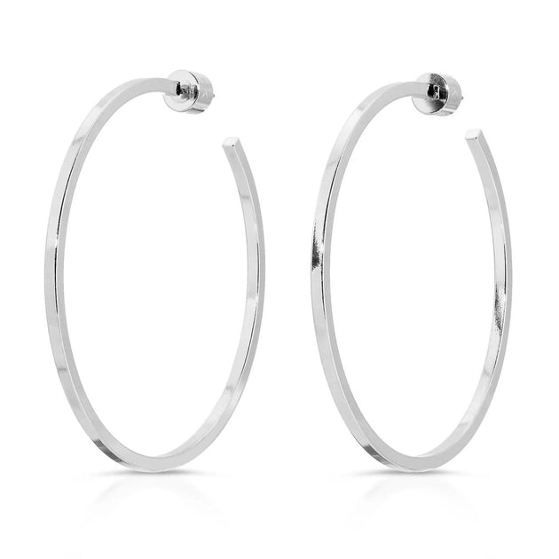 eklexic Ava Hoops Silver One Size 2