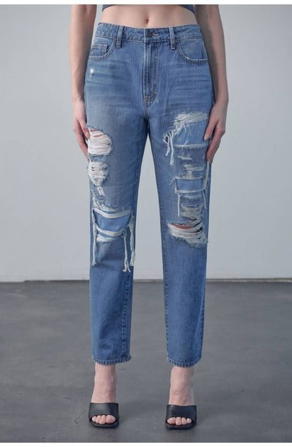 Hidden Tracey High Rise Straight Leg Jeans Blau 28 2