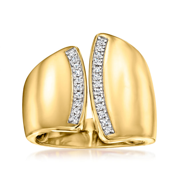 Ross-Simons Diamond Asymmetrical Ring White US 10 2