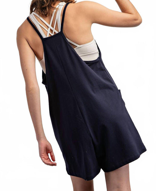 Sunday Morning Short Story Romper Blue Medium 4