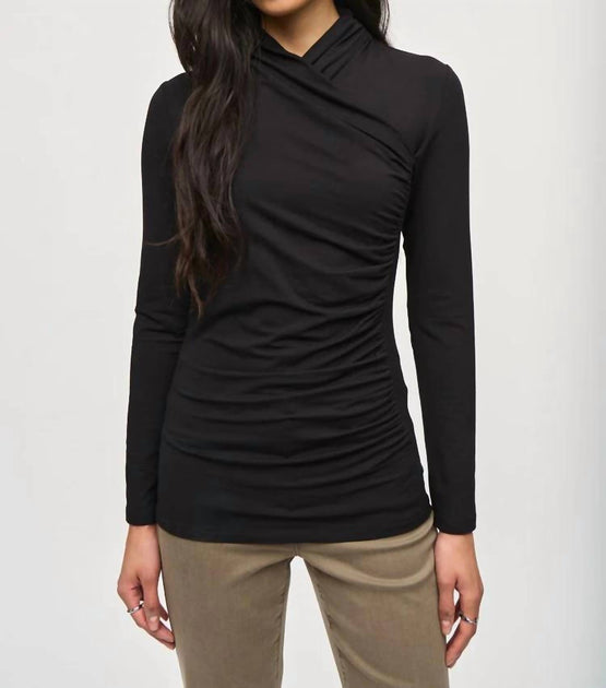 Joseph Ribkoff Jersey Knit Top Black US 4 2