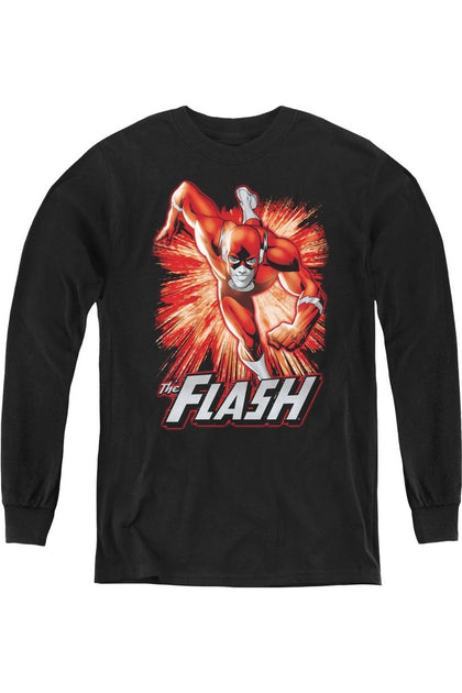 Gildan Justice League Flash Long Sleeve T-Shirt Black Medium 2