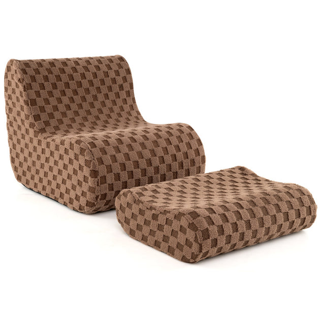 Hivvago Bean Bag Chair with Ottoman Green 2
