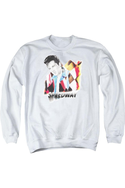 Gildan Elvis Presley Speedway Crewneck Sweatshirt Weiß Small 2
