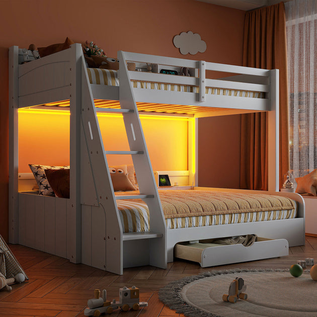 Streamdale Twin/Full Bunk Bed Grey 3