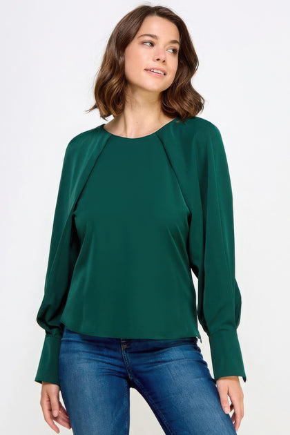 TRUEDAMES Raglan Long Sleeve Top Green Medium 2