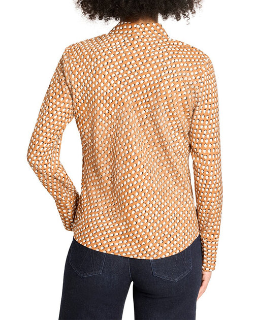 Nic + Zoe Shadow Dot Top Brown Medium 3