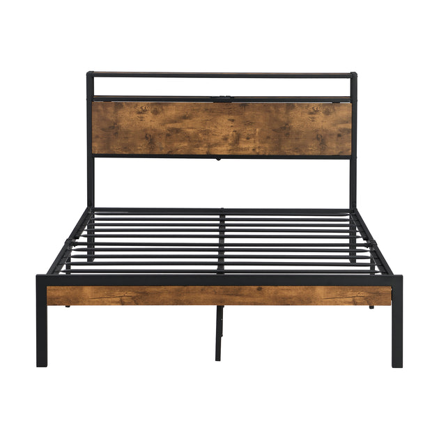 Streamdale Metal Platform Bed with USB 3