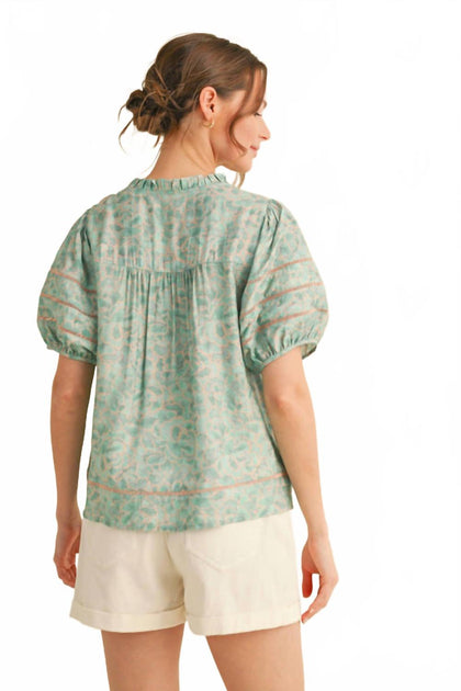 Jodifl Lennon Floral Top Blue Medium 3