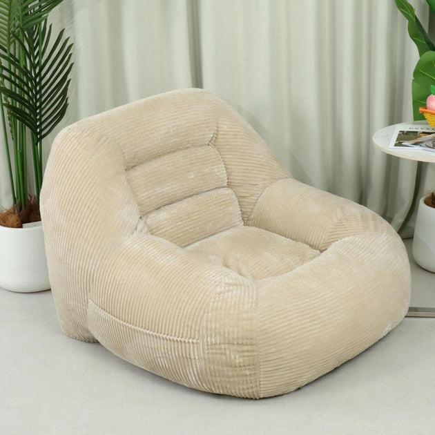 Streamdale Camel Corduroy Beanbag Couch 3
