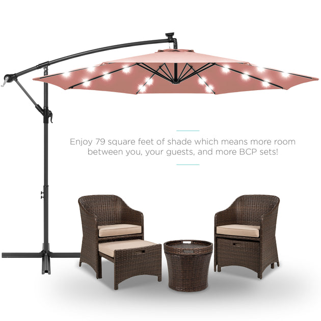 Best Choice Products 10ft Solar LED Offset Patio Umbrella 3