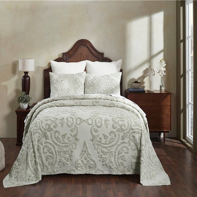 Hivvago Coverlet Bedspread Set White King 5