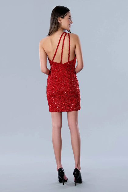 Stella Couture Sheath Mini Dress Red US 14 4