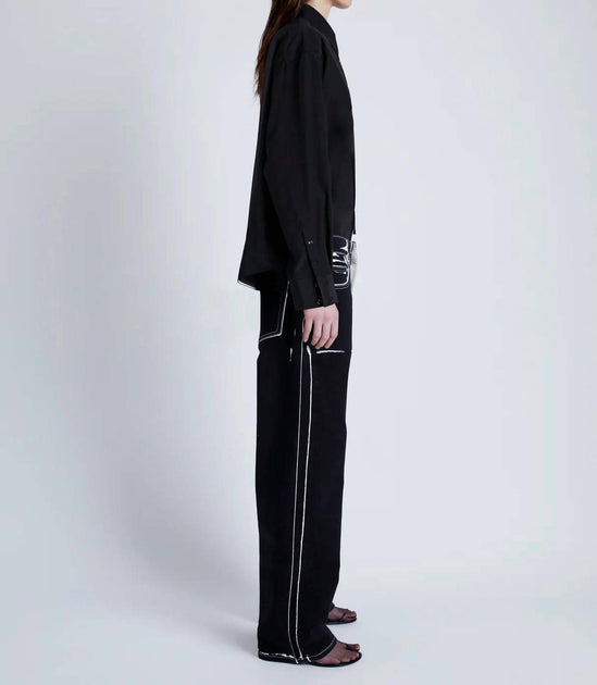 Proenza Schouler Demi Button Down Blouse Black US 6 4