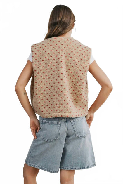 Buttermelon Floral Fleece Vest Multi Small 4
