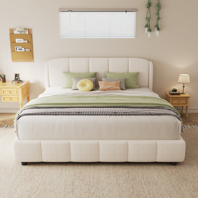 Streamdale Queen Platform Bed Boucle 2