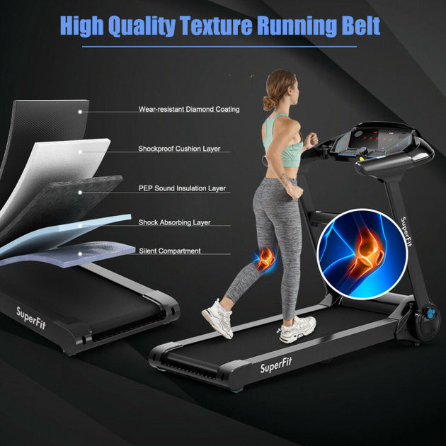 Hivvago Folding Treadmill Black 4