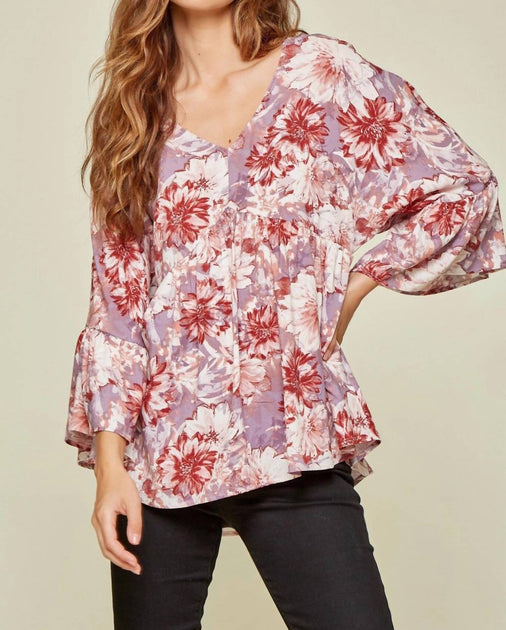 Andree By Unit Babydoll Blouse Pink Medium 2