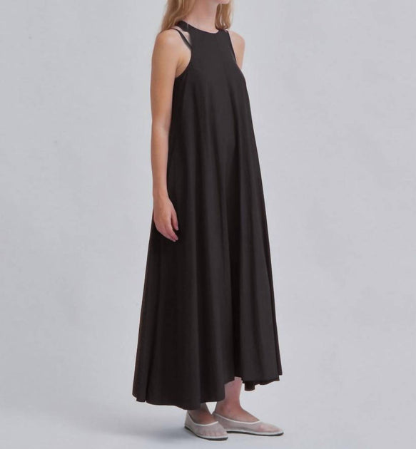 SAYAKA DAVIS Double Strap Maxi Dress Black XS 4