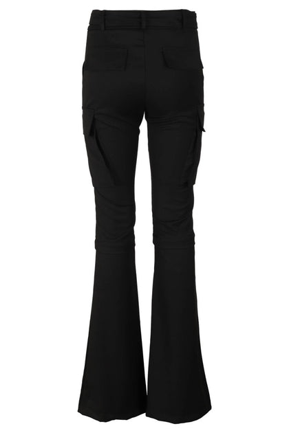 Andreâdamo Flannel Flare Cargo Trousers Black Small 3