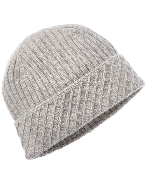 Bruno Magli Diamond Cuff Rib Cashmere Beanie 3
