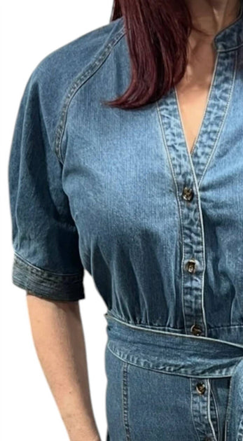 FATE Mini-robe en Jean à Manches Courtes Bleu Small 3