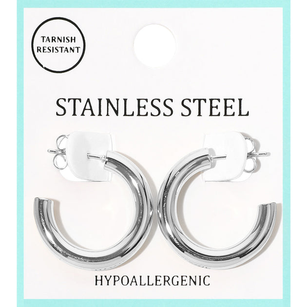 FASHNZFAB Hoop Earrings Silver 2
