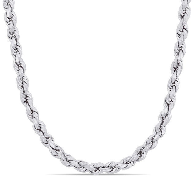 Mimi & Max 24 Inch Rope Chain Necklace In Sterling Silver