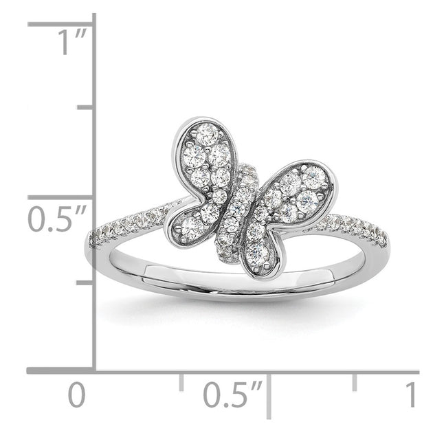 Diamond2Deal Butterfly Ring Silver US 6 4