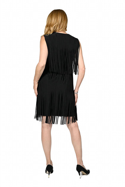 Frank Lyman Fringe Knit Dress Blue Small 4