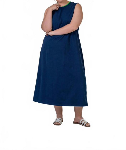 De Loreta Tuta Sleeveless Maxi Dress Blue 3X 4