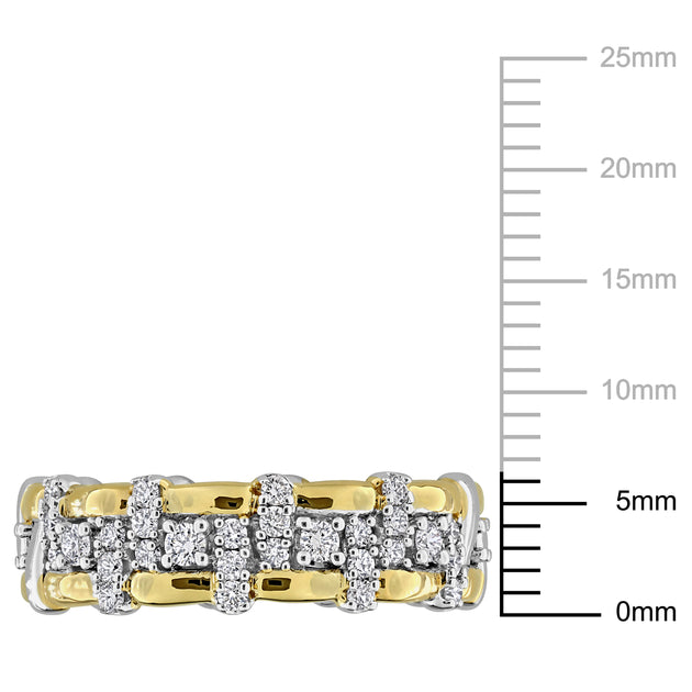 Mimi & Max Created Forever Eternity Ring Two-Tone Sterling Silver Silver US 6 4
