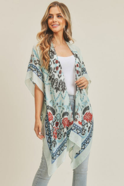 TRUEDAMES Bohemian Print Kimono Multi One Size 4