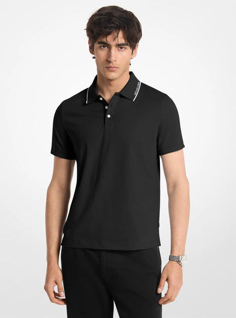 Michael Kors Logo Trim Cotton Jersey Polo Shirt Multi Small 3