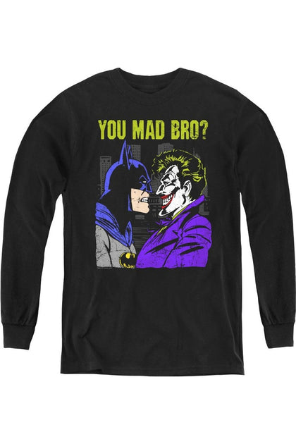 Gildan DC Comics Mad Bro Youth Long Sleeve Tee Black XLarge 2