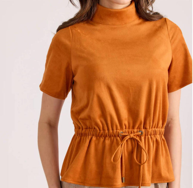 S'edge Celia Mock Neck Top Pumpkin XSmall 3