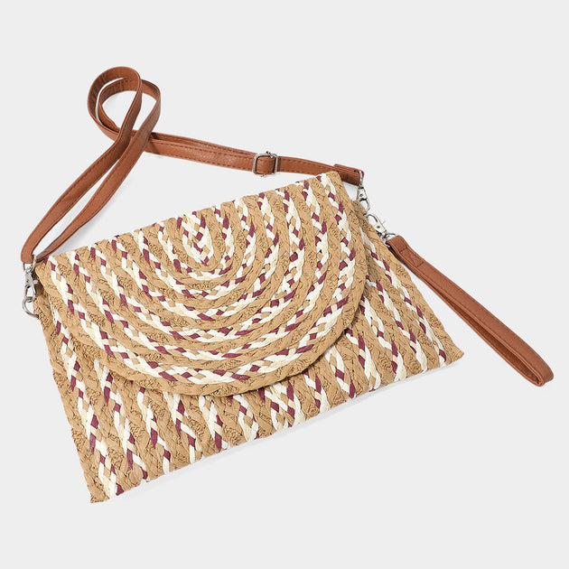 FASHNZFAB Straw Clutch Bag Gold One Size 7