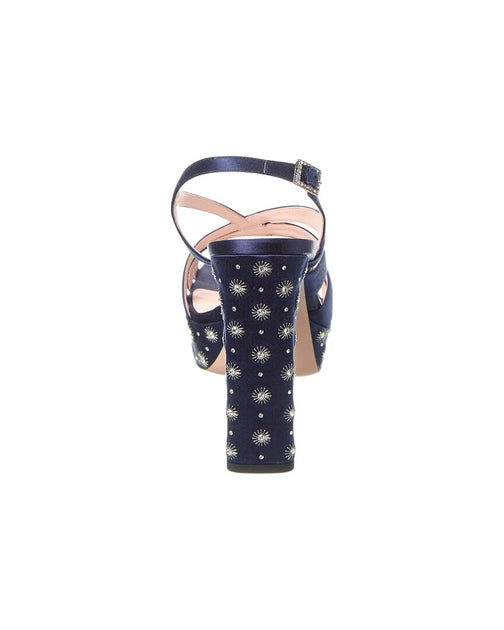 Roger Vivier Mini Platform Satin Sandal Blue EU 37.5 4