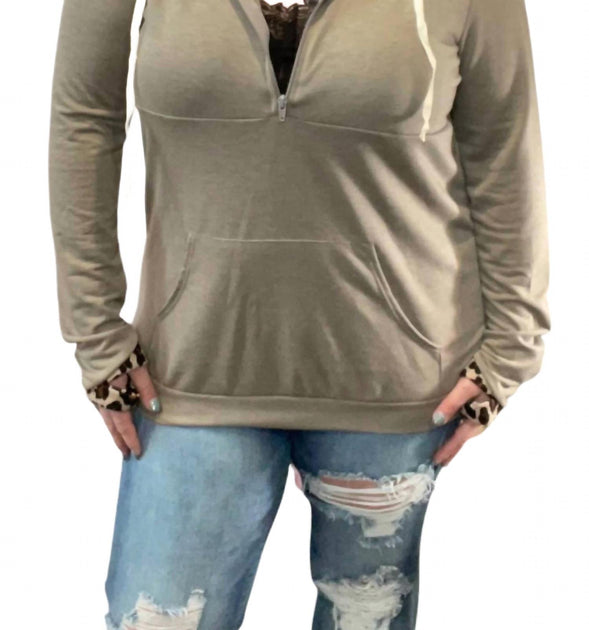 Blumin Animal Print Hoodie Green Small 2